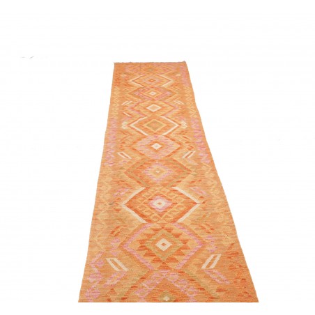 Tappeto Kilim Afghanistan arancione marrone 70x385