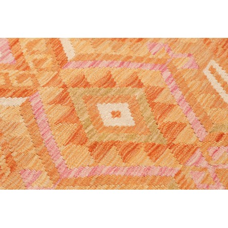 Tappeto Kilim Afghanistan arancione marrone 70x385