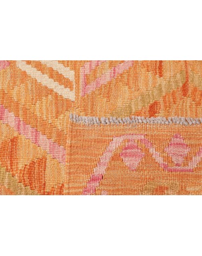Tappeto Kilim Afghanistan arancione marrone 70x385
