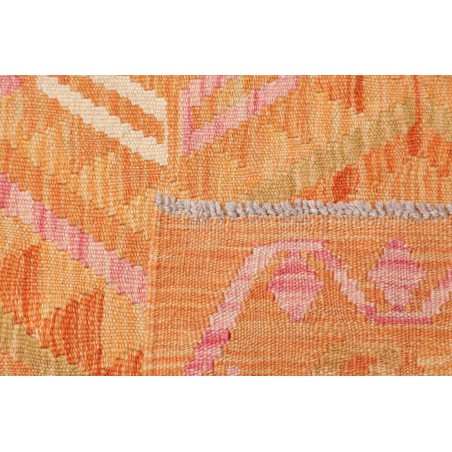 Tappeto Kilim Afghanistan arancione marrone 70x385
