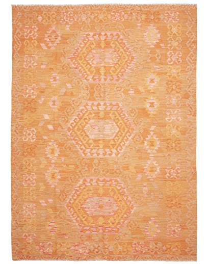 Tappeto Kilim Afghanistan arancione marrone 211x290