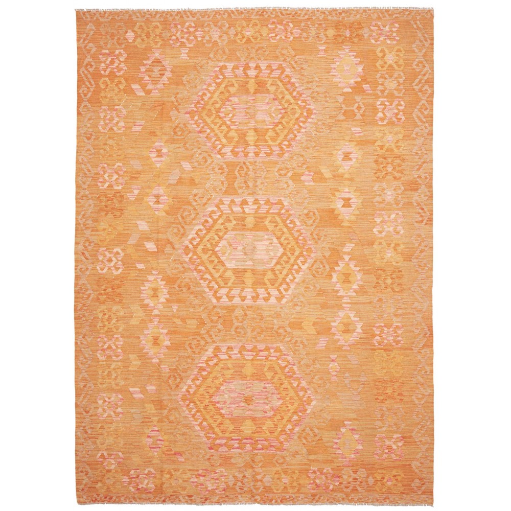 Tappeto Kilim Afghanistan arancione marrone 211x290