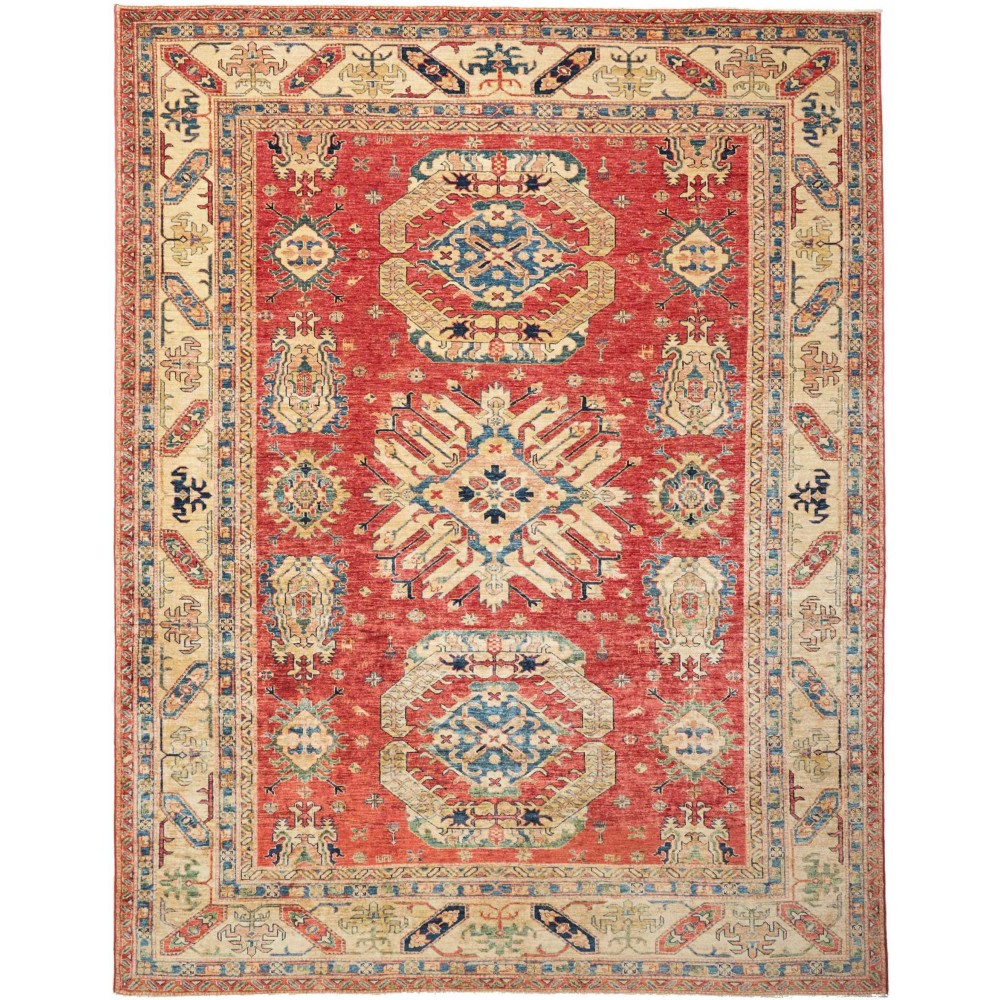 Tappeto Kazak Fine Pakistan marrone grigio 240x314 Tappeto Kazak Fine Pakistan marrone grigio 240x314