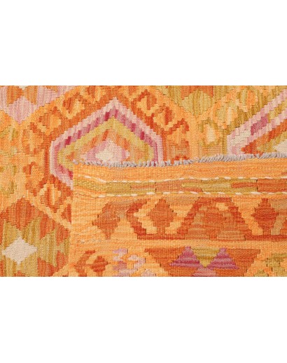 Tappeto Kilim Afghanistan arancione marrone 206x292