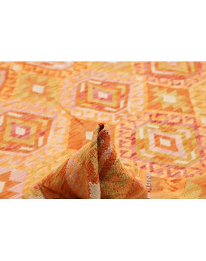 Tappeto Kilim Afghanistan arancione marrone 206x292