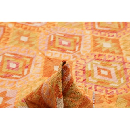 Tappeto Kilim Afghanistan arancione marrone 206x292