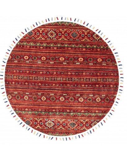 Tappeto Samarkand Pakistan marrone rosso 95x95