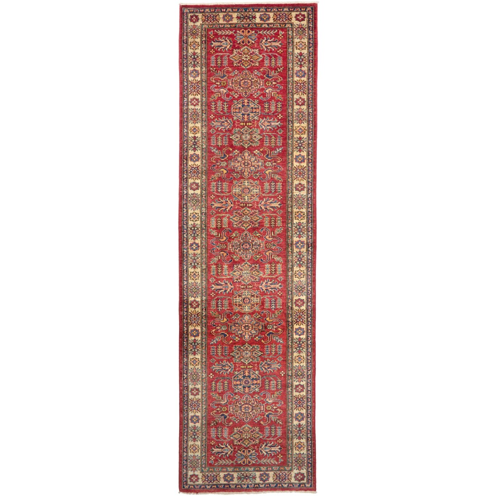 Tappeto Kazak Fine Pakistan marrone grigio 80x294 Tappeto Kazak Fine Pakistan marrone grigio 80x294