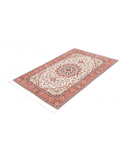 Tappeto Tabriz 50 Raj Persia bianco marrone 102x150