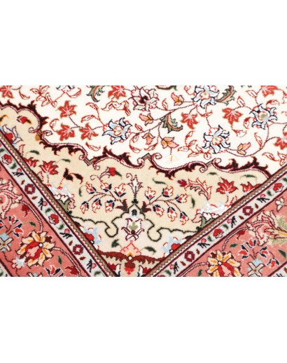 Tappeto Tabriz 50 Raj Persia bianco marrone 102x150