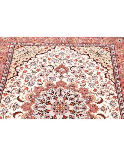 Tappeto Tabriz 50 Raj Persia bianco marrone 102x150