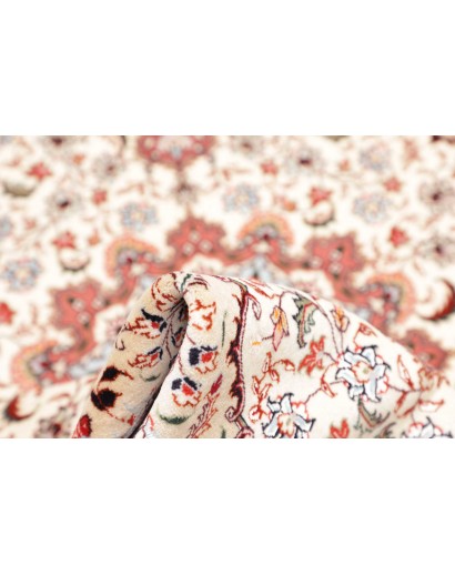 Tappeto Tabriz 50 Raj Persia bianco marrone 102x150