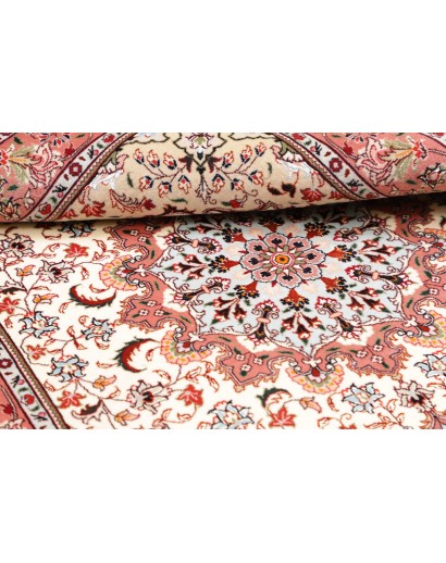 Tappeto Tabriz 50 Raj Persia bianco marrone 102x150