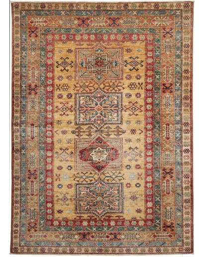 Tappeto Kazak Fine Pakistan marrone grigio 150x207