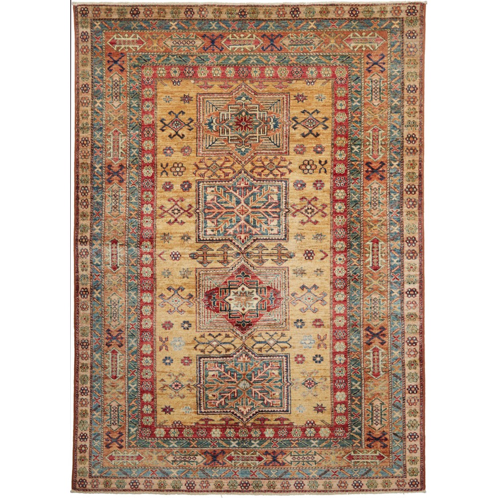 Tappeto Kazak Fine Pakistan marrone grigio 150x207 Tappeto Kazak Fine Pakistan marrone grigio 150x207