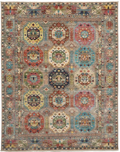 Tappeto Tribal Pakistan bianco marrone 153x198