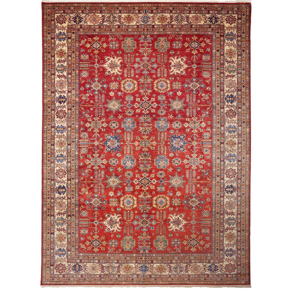 Tappeto Kazak Fine Pakistan marrone grigio 296x406 Tappeto Kazak Fine Pakistan marrone grigio 296x406