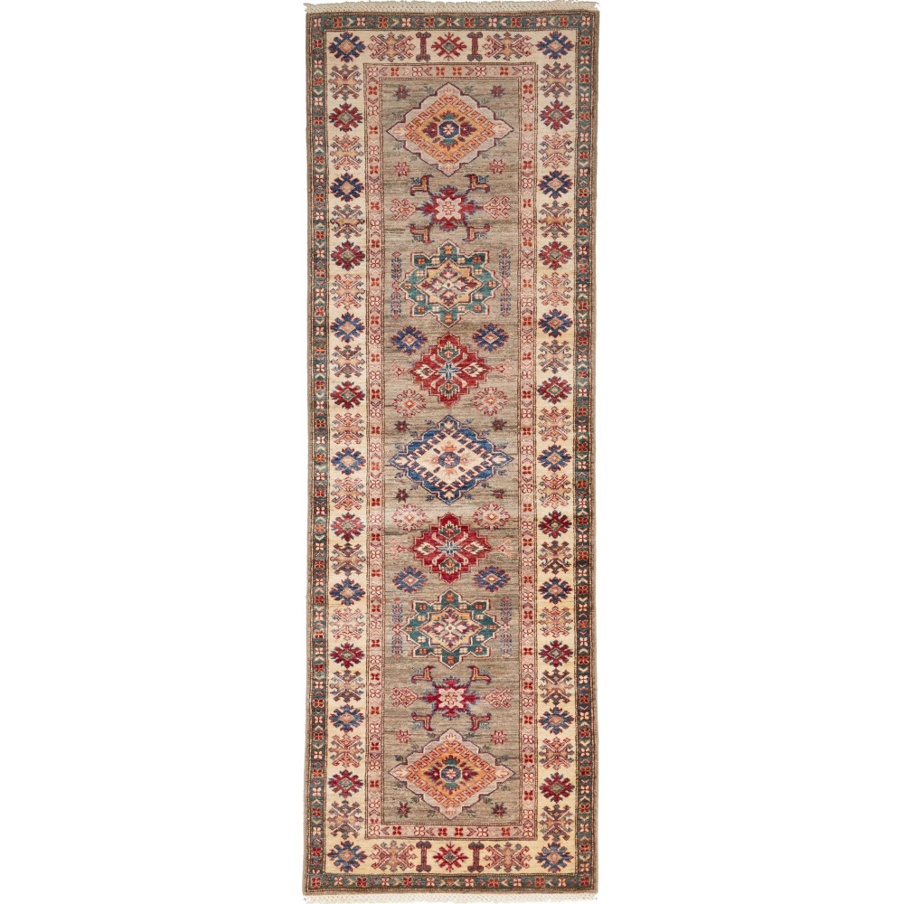 Tappeto Kazak Fine Pakistan marrone 82x257 Tappeto Kazak Fine Pakistan marrone 82x257