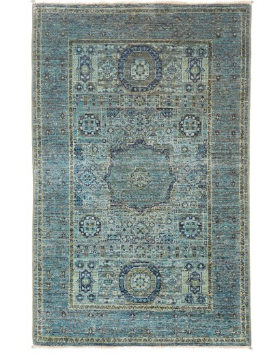 Tappeto Mamlouk Pakistan bianco azzurro 79x125