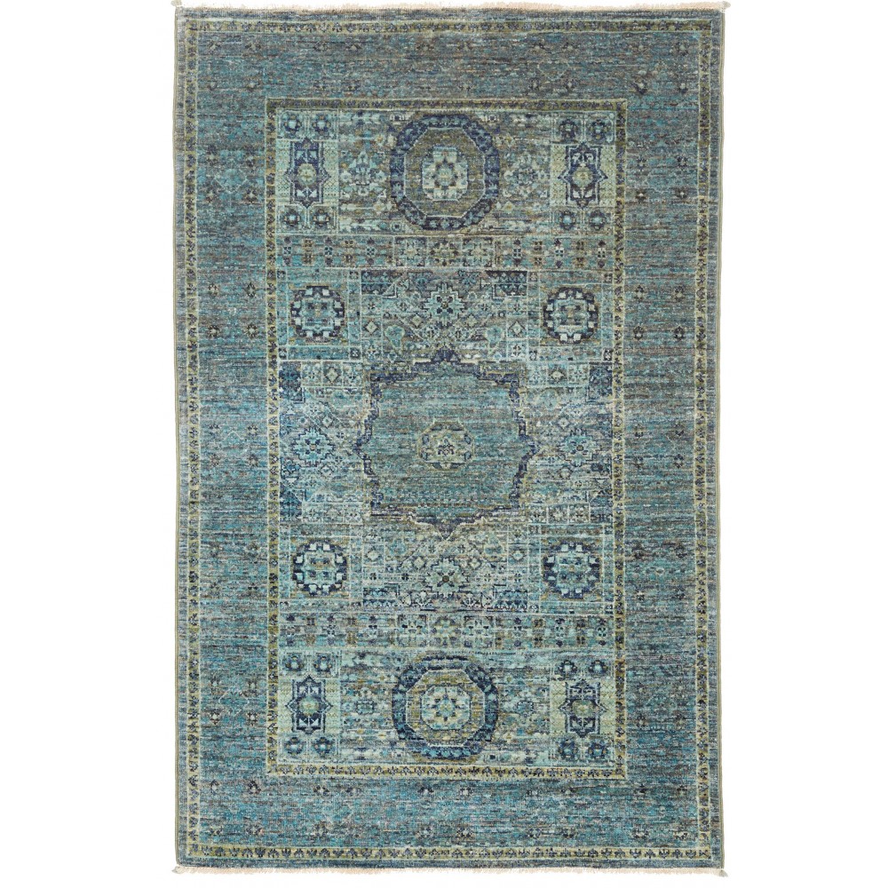 Tappeto Mamlouk Pakistan bianco azzurro 79x125