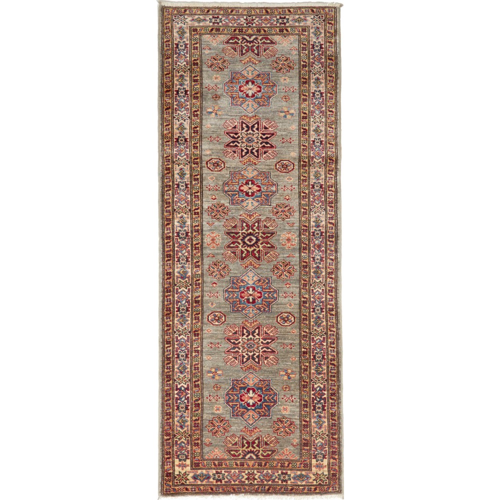 Tappeto Kazak Fine Pakistan marrone 74x201 Tappeto Kazak Fine Pakistan marrone 74x201