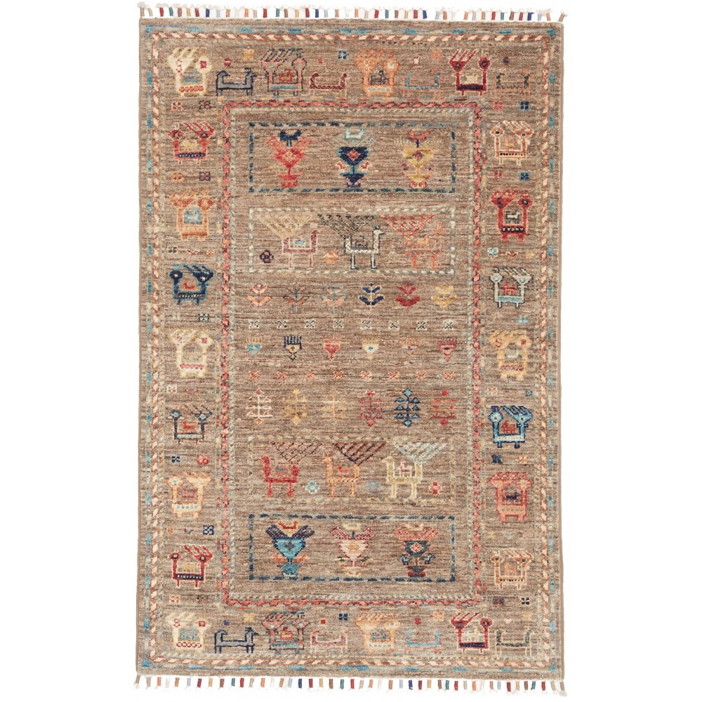 Tappeto Rubin Pakistan marrone grigio 79x123