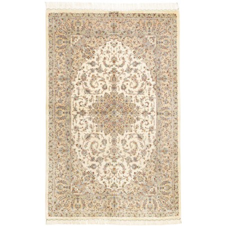 Tappeto Ghom seta Persia giallo marrone 126x198