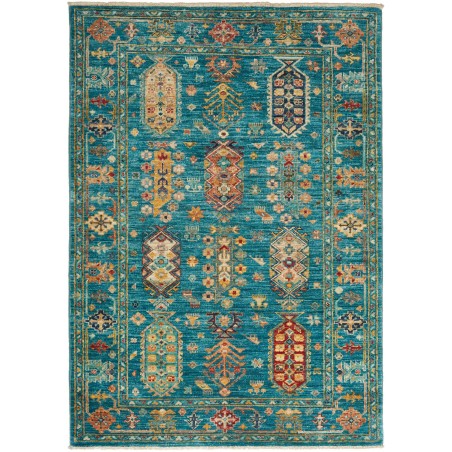 Tappeto Tribal Pakistan azzurro marrone 96x137