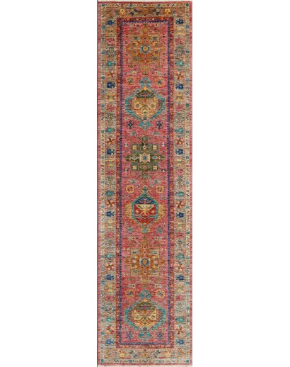 Tappeto Tribal Pakistan bianco beige 77x297