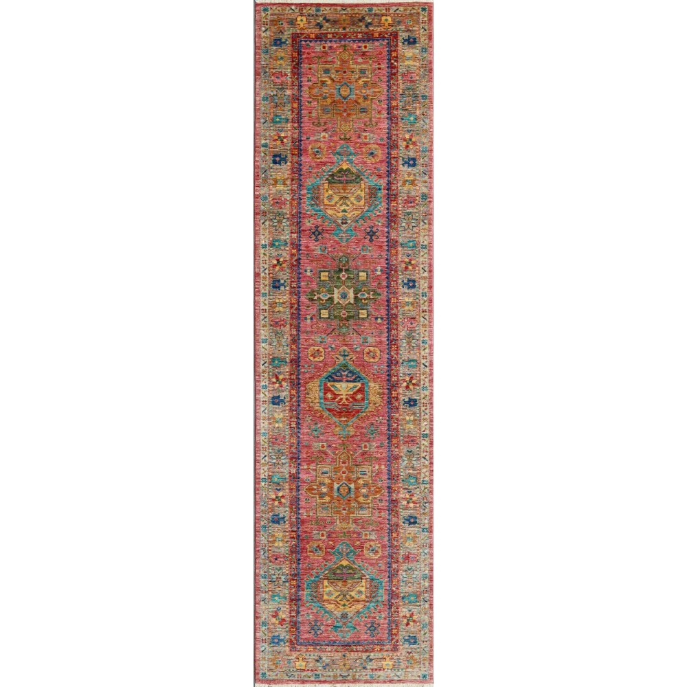 Tappeto Tribal Pakistan bianco beige 77x297 Tappeto Tribal Pakistan bianco beige 77x297