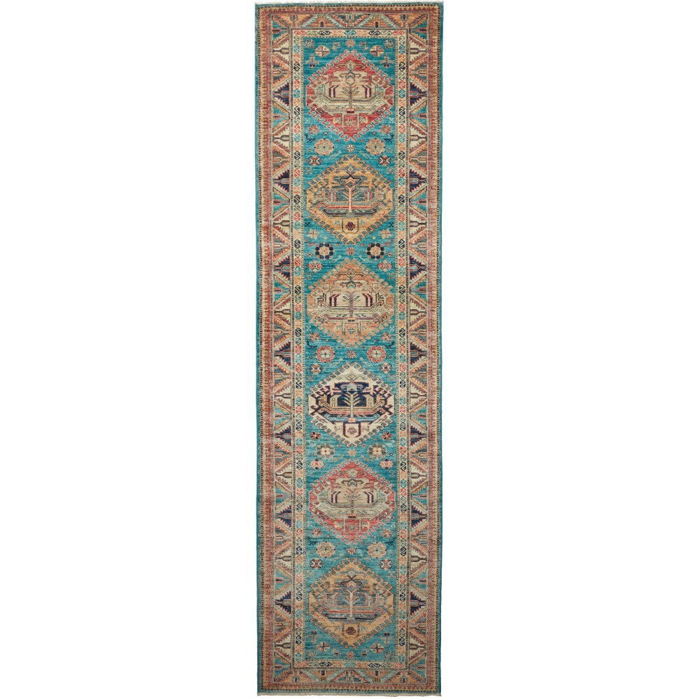 Tappeto Kazak Fine Pakistan bianco 79x296 Tappeto Kazak Fine Pakistan bianco 79x296