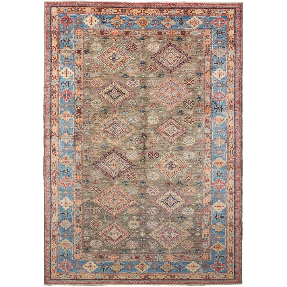 Tappeto Kazak Fine Pakistan marrone bianco 168x237 Tappeto Kazak Fine Pakistan marrone bianco 168x237