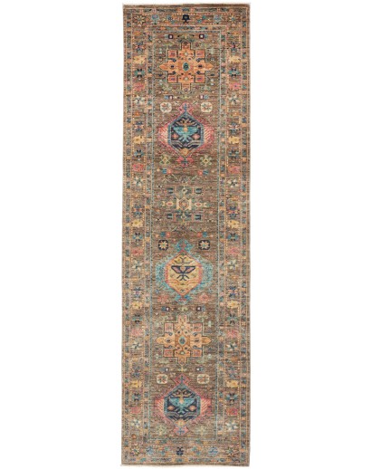 Tappeto Tribal Pakistan bianco 81x294