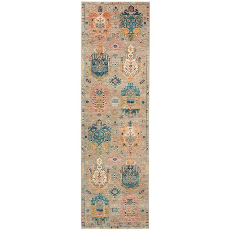 Tappeto Tribal Pakistan marrone grigio 80x278