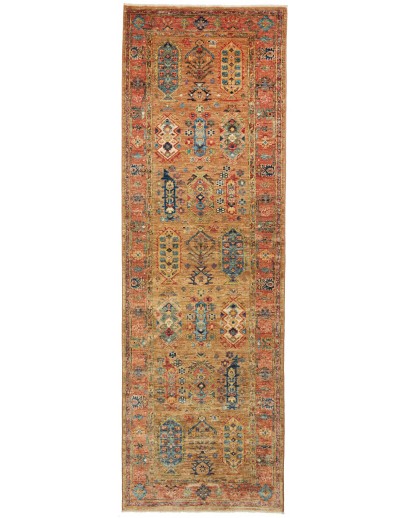 Tappeto Tribal Pakistan arancione grigio 80x242