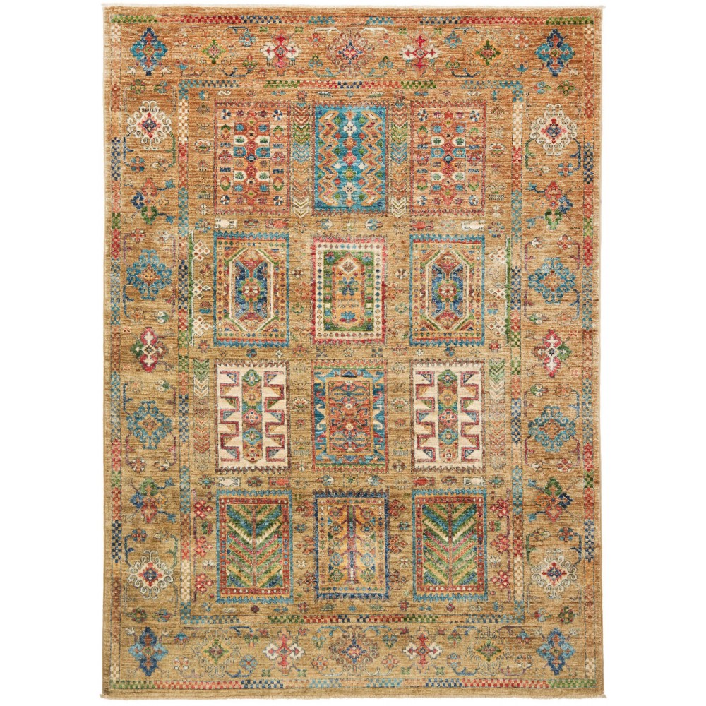 Tappeto Tribal Pakistan marrone grigio 147x205 Tappeto Tribal Pakistan marrone grigio 147x205