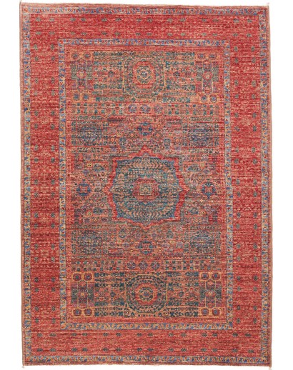 Tappeto Mamlouk Pakistan rosso giallo 99x149