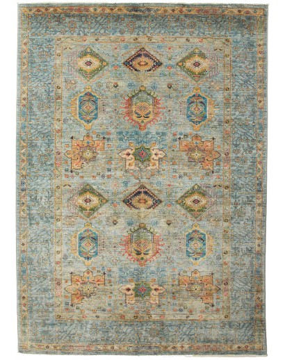 Tappeto Tribal Pakistan marrone azzurro 167x240