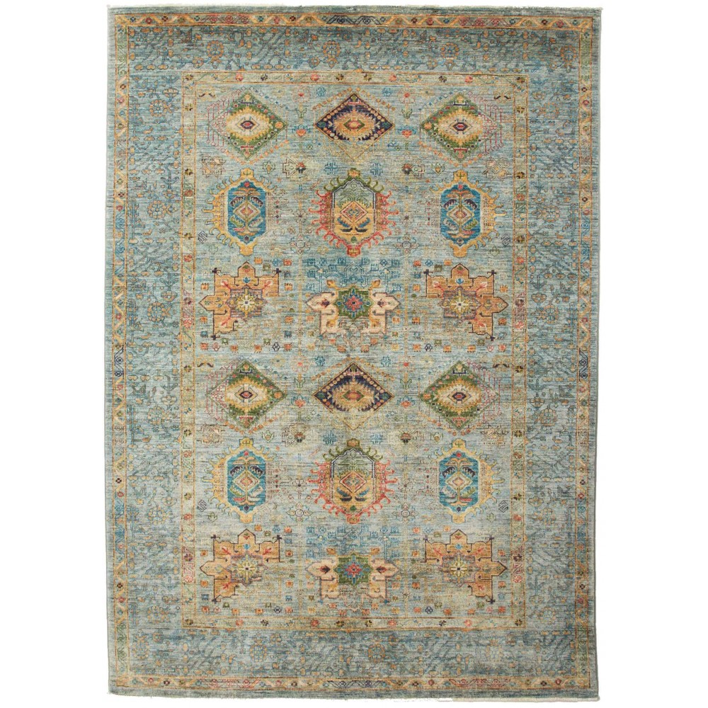 Tappeto Tribal Pakistan marrone azzurro 167x240 Tappeto Tribal Pakistan marrone azzurro 167x240