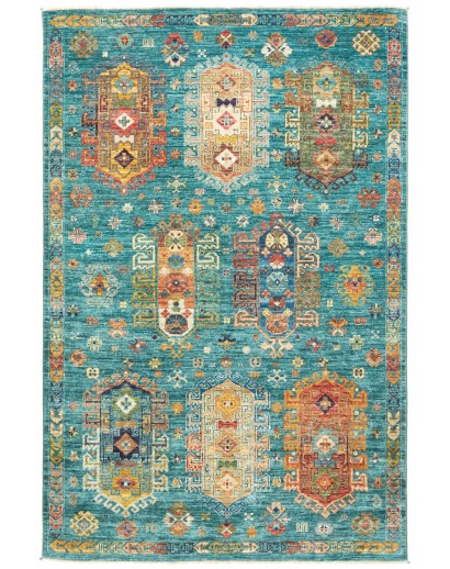 Tappeto Tribal Pakistan grigio marrone 126x189