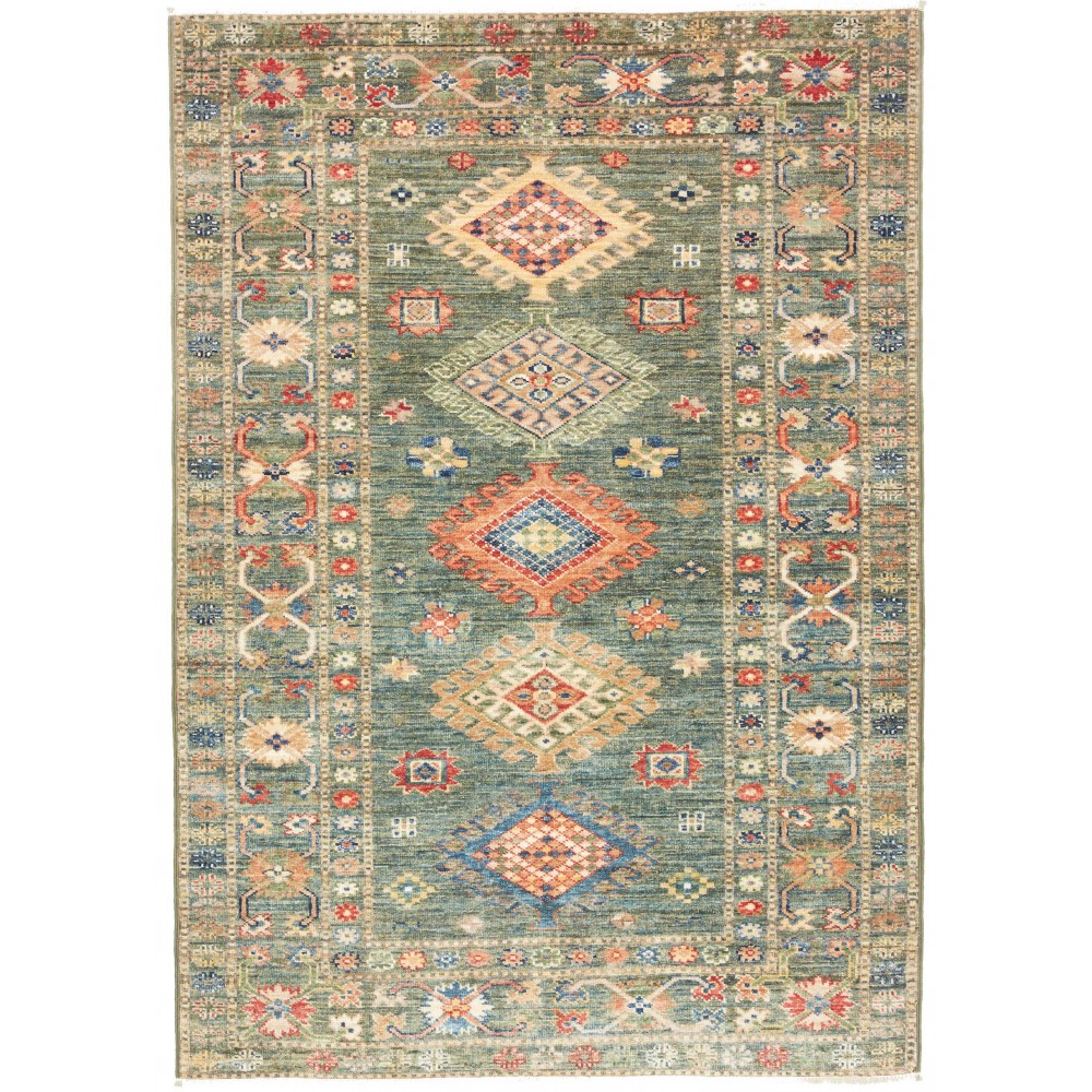 Tappeto Kazak Fine Pakistan marrone bianco 105x151