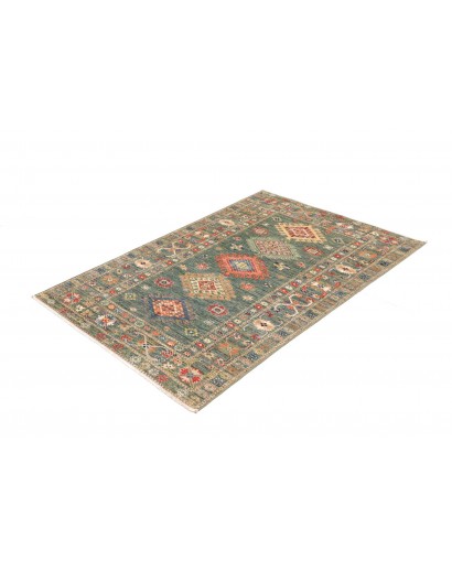 Tappeto Kazak Fine Pakistan marrone bianco 105x151