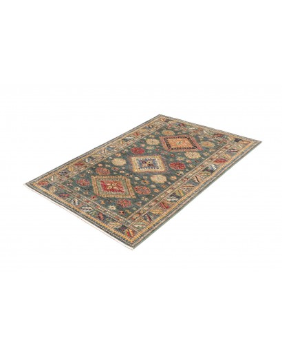 Tappeto Kazak Fine Pakistan bianco azzurro 102x148