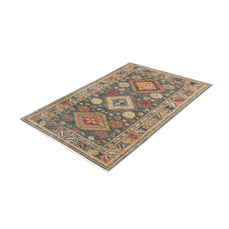 Tappeto Kazak Fine Pakistan bianco azzurro 102x148