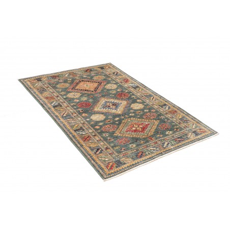 Tappeto Kazak Fine Pakistan bianco azzurro 102x148