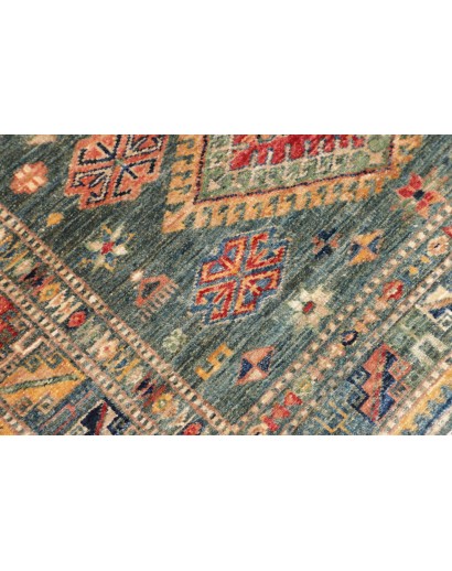 Tappeto Kazak Fine Pakistan bianco azzurro 102x148