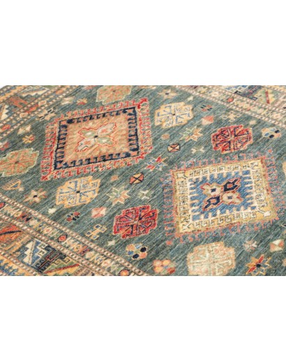 Tappeto Kazak Fine Pakistan bianco azzurro 102x148