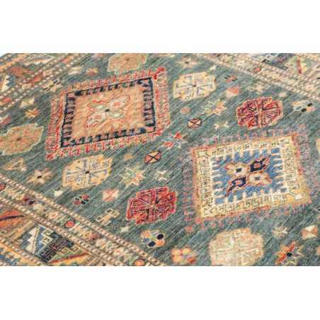 Tappeto Kazak Fine Pakistan bianco azzurro 102x148