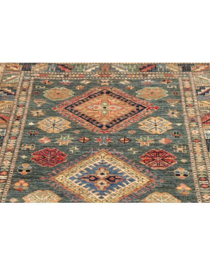 Tappeto Kazak Fine Pakistan bianco azzurro 102x148