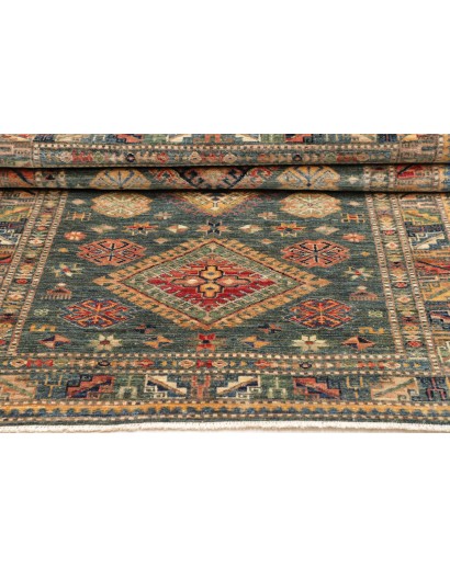 Tappeto Kazak Fine Pakistan bianco azzurro 102x148